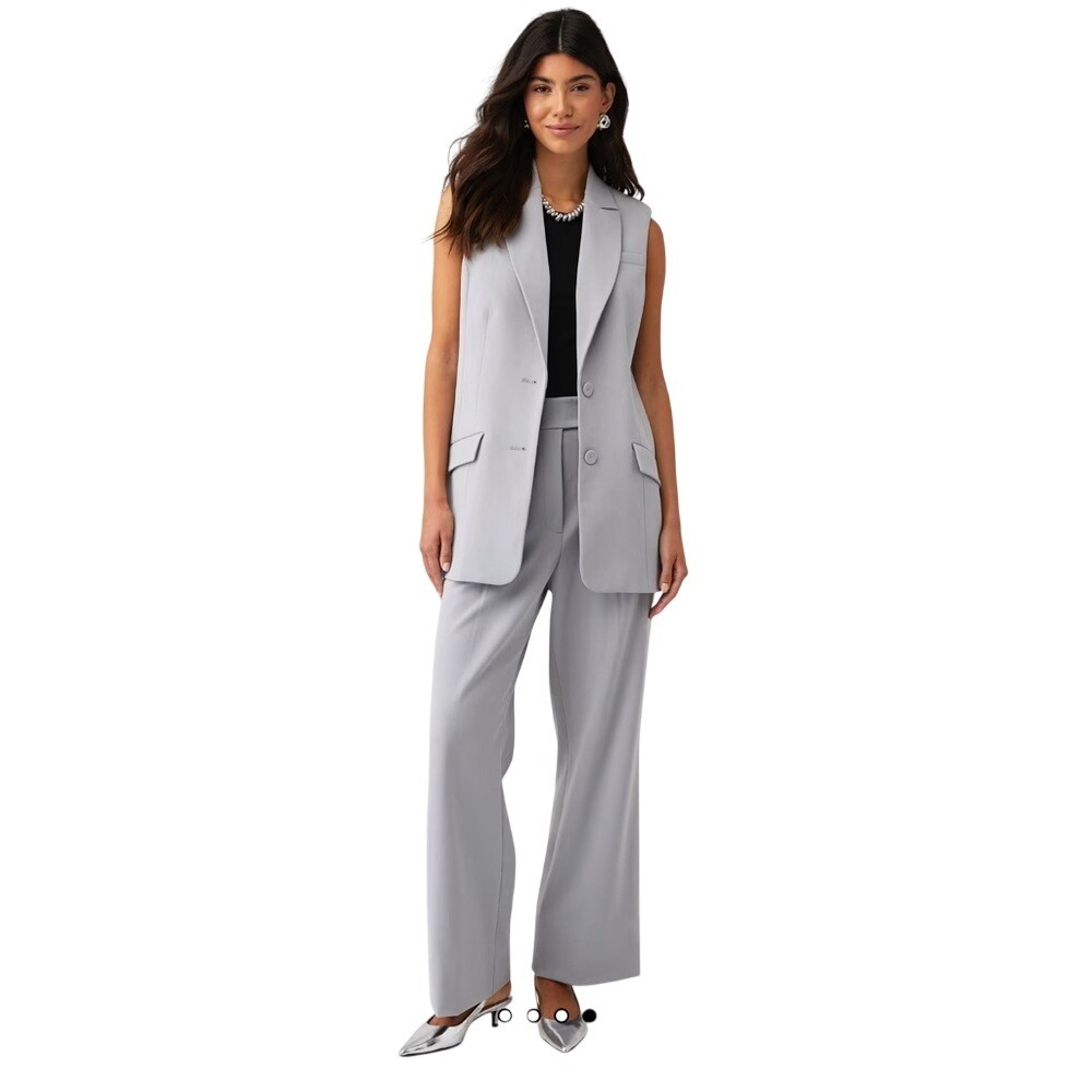 $298 Favorite Daughter Women's‎ The Nadine Blazer Vest Ultimate Gray sz M Preppy